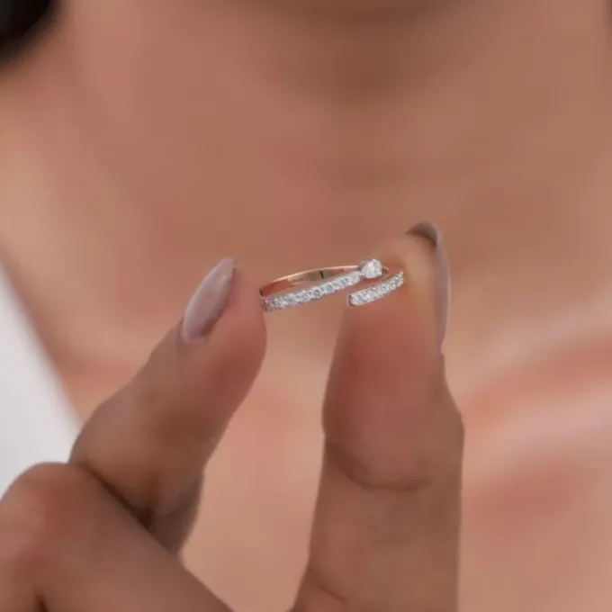 Rose Gold Shooting Star Lab Grown Diamond Ring