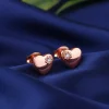 Rose Gold Silent Embrace Stud Earrings