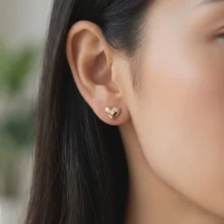 Rose Gold Silent Embrace Stud Earrings