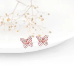 Rose Gold Skipper Butterfly Earrings