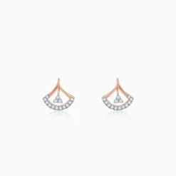 Rose Gold Sleek Diamond Earrings