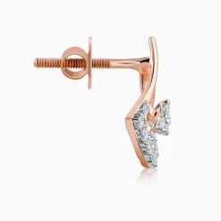Rose Gold Sleek Diamond Earrings