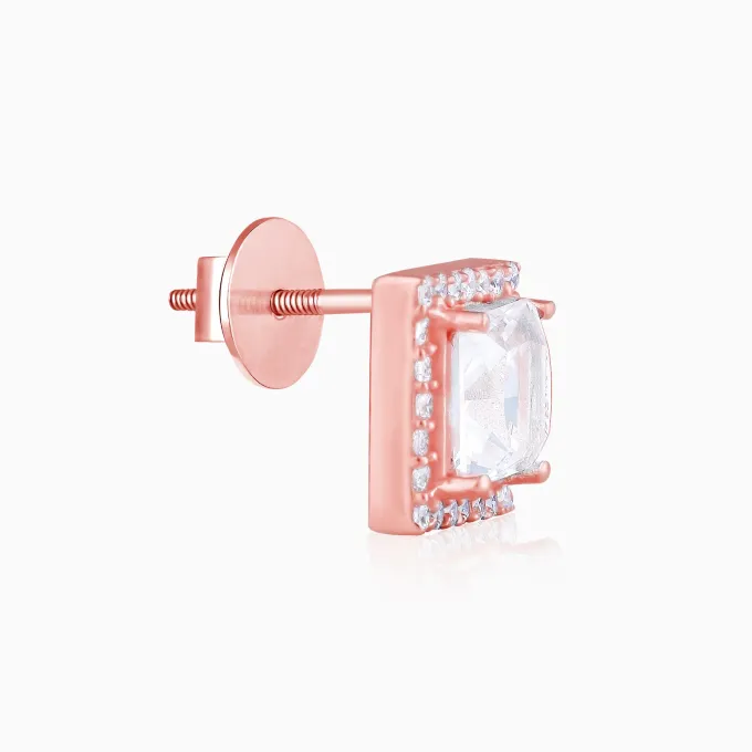 Rose Gold Snow White Studs