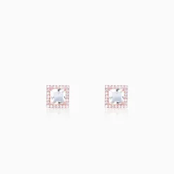Rose Gold Snow White Studs