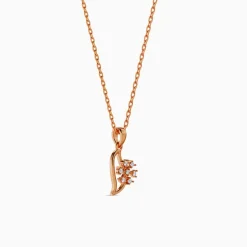 Rose Gold Snowflakes Pendant With Link Chain