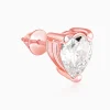 Rose Gold Solitaire Heart Studs