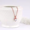 Rose Gold Solitaire Heart Pendant With Link Chain