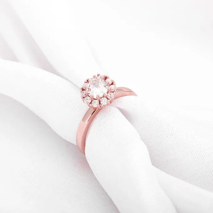 Rose Gold Solitaire Spin Ring
