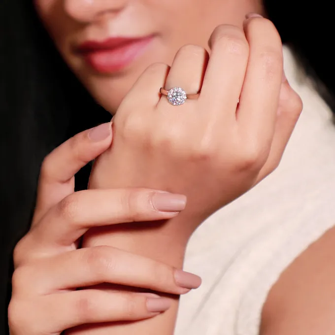 Rose Gold Solitaire Spin Ring