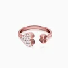 Rose Gold Sparkling Heart Ring