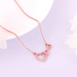 Rose Gold Sparkling Infinity Necklace