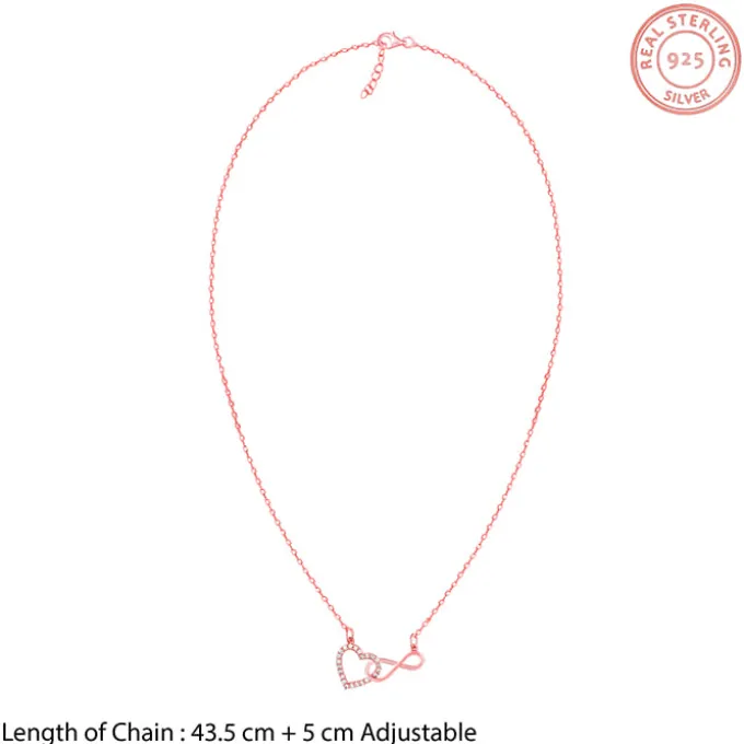 Rose Gold Sparkling Infinity Necklace