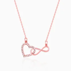 Rose Gold Sparkling Infinity Necklace