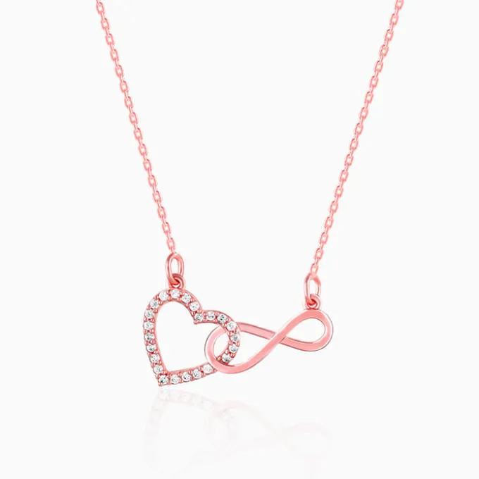 Rose Gold Sparkling Infinity Necklace