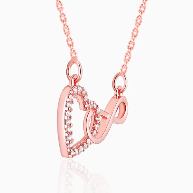 Rose Gold Sparkling Infinity Necklace