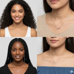Rose Gold Sparkling Infinity Necklace