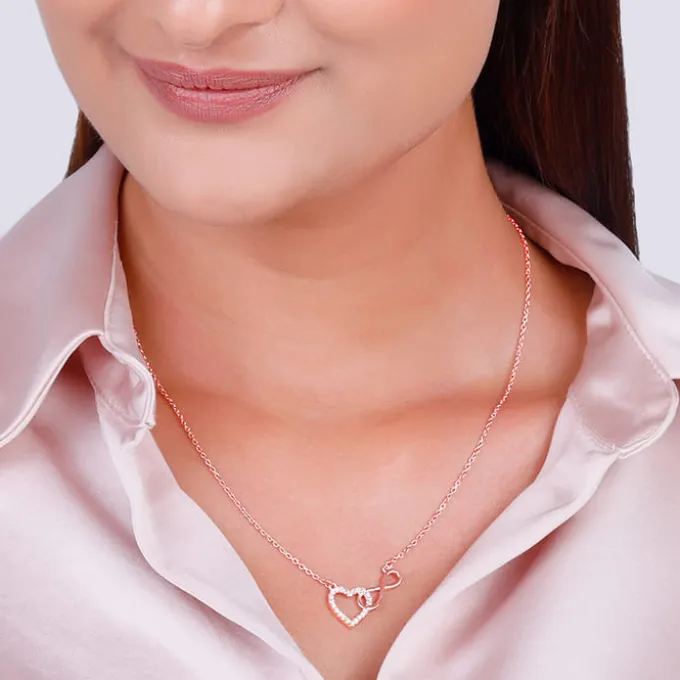 Rose Gold Sparkling Infinity Necklace