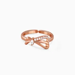 Rose Gold Sparkling Knotted Ring (Size 11)