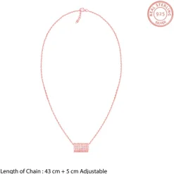 Rose Gold Sparkling Loop Pendant With Link Chain