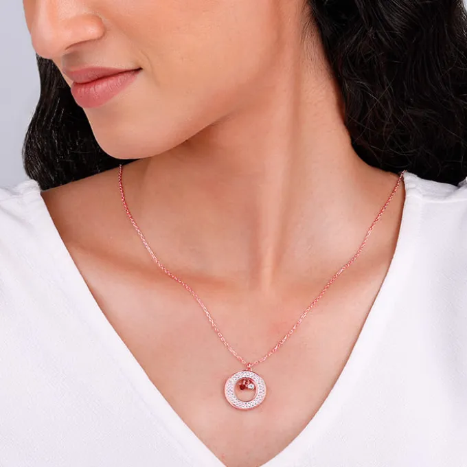 Rose Gold Special Slides Open Pendant With Link Chain