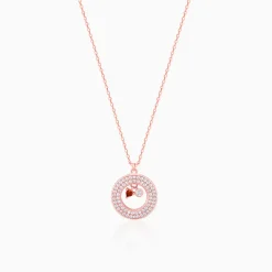 Rose Gold Special Slides Open Pendant With Link Chain