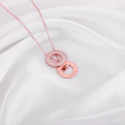 Rose Gold Special Slides Open Pendant With Link Chain