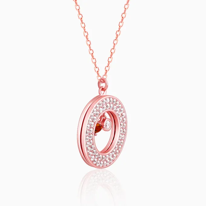 Rose Gold Special Slides Open Pendant With Link Chain