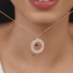 Rose Gold Special Slides Open Pendant With Link Chain