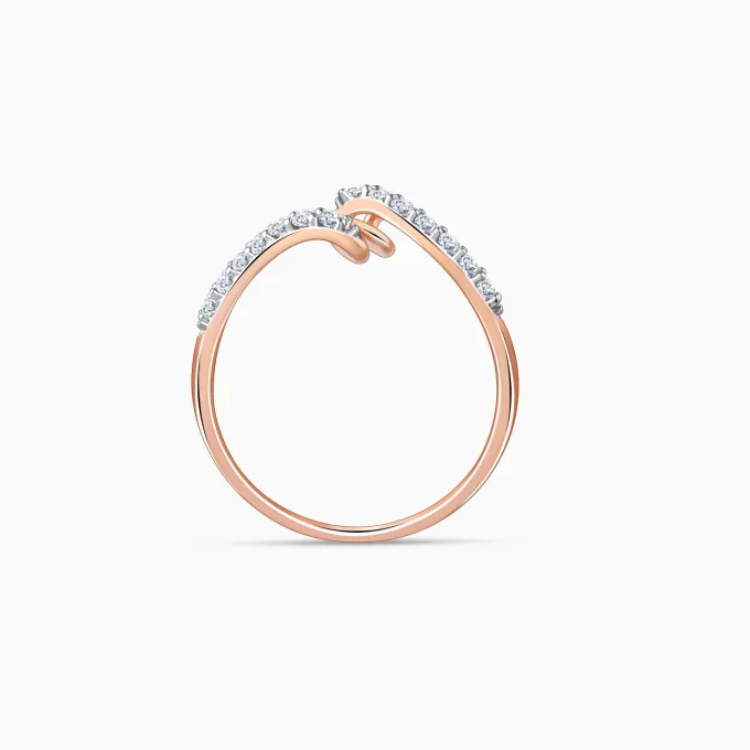 Rose Gold Spiral Lab Grown Diamond Ring