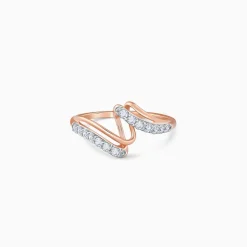 Rose Gold Spiral Lab Grown Diamond Ring