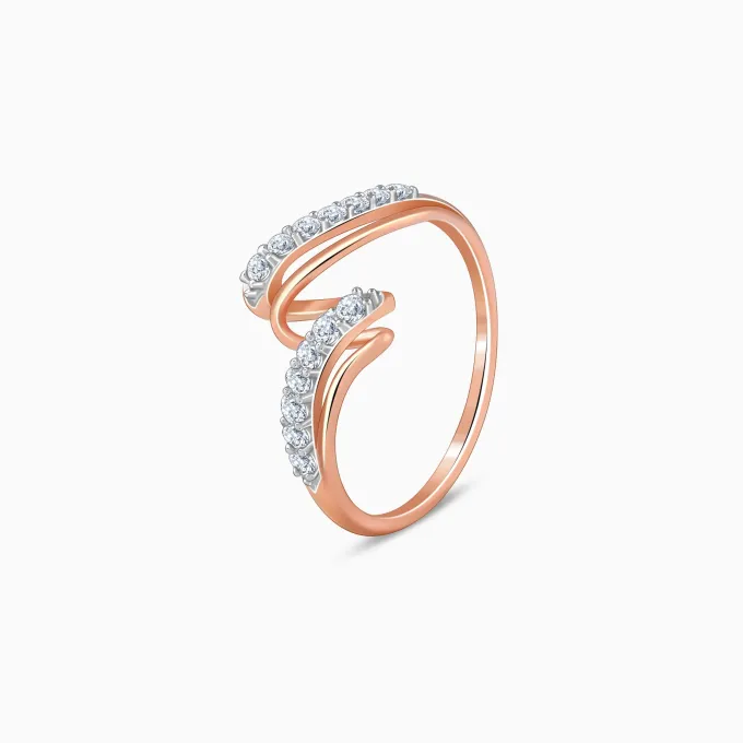 Rose Gold Spiral Lab Grown Diamond Ring