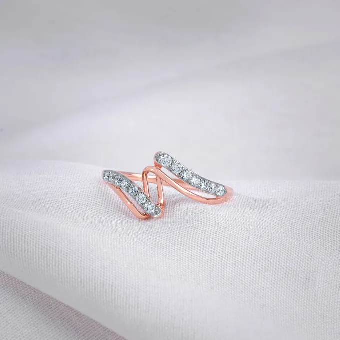 Rose Gold Spiral Lab Grown Diamond Ring