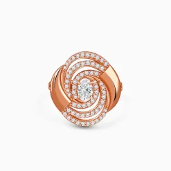 Rose Gold Spiral Sparkle Ring (Size 12)
