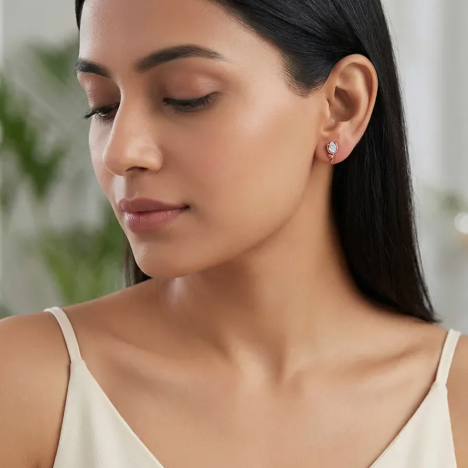 Rose Gold Spring Grace Lab Grown Diamond Earrings