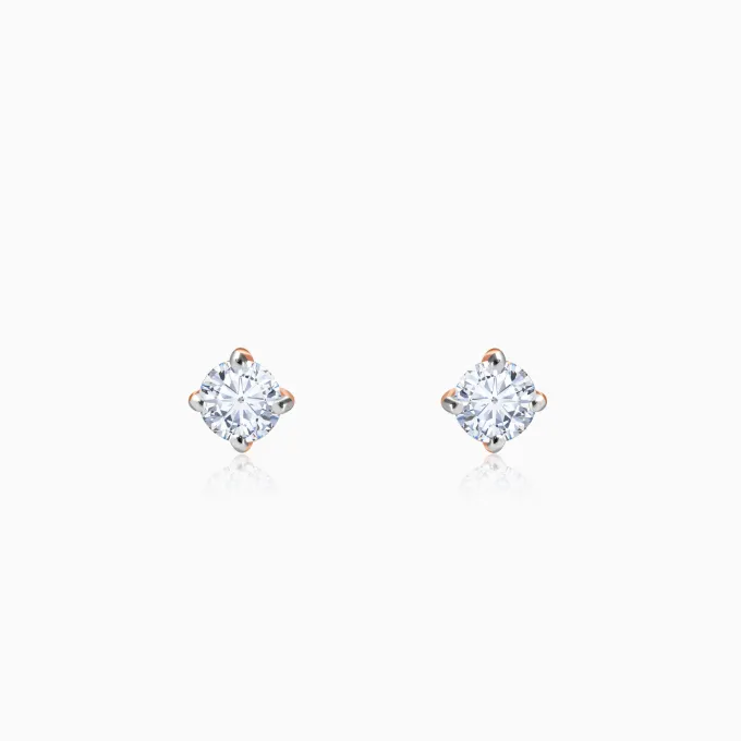 Rose Gold Spring Halo Lab Grown Diamond Earrings