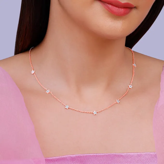 Rose Gold Star Constellation Necklace