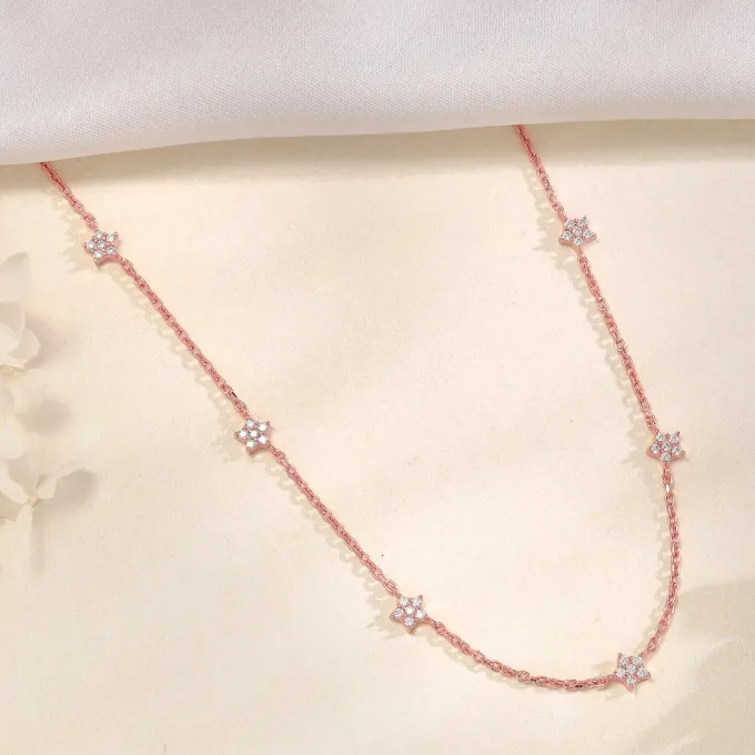 Rose Gold Star Constellation Necklace