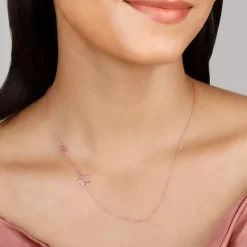 Rose Gold Star Crossed Lovers Necklace