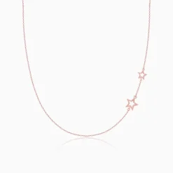 Rose Gold Star Crossed Lovers Necklace