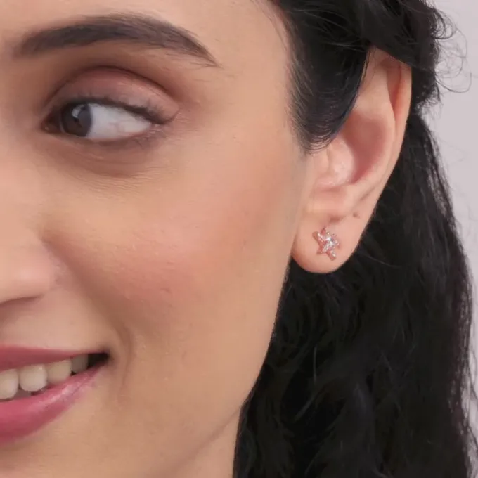 Rose Gold Starfish Earrings