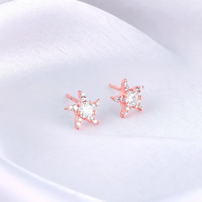 Rose Gold Starfish Earrings