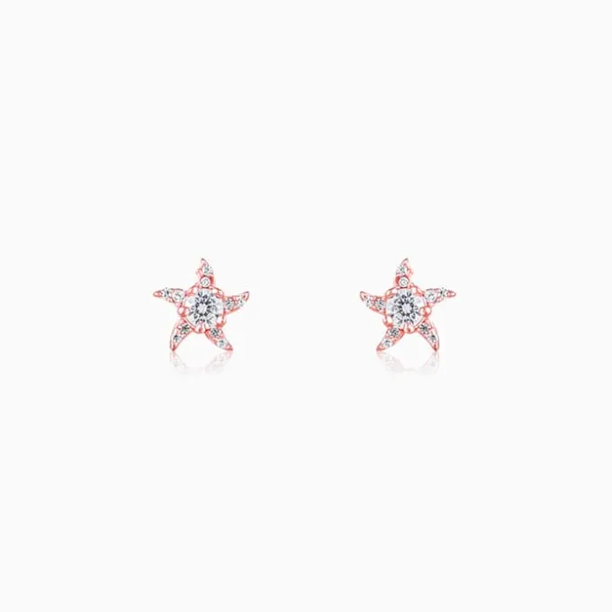Rose Gold Starfish Earrings