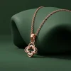 Rose Gold Starlit Clover Pendant with Link Chain