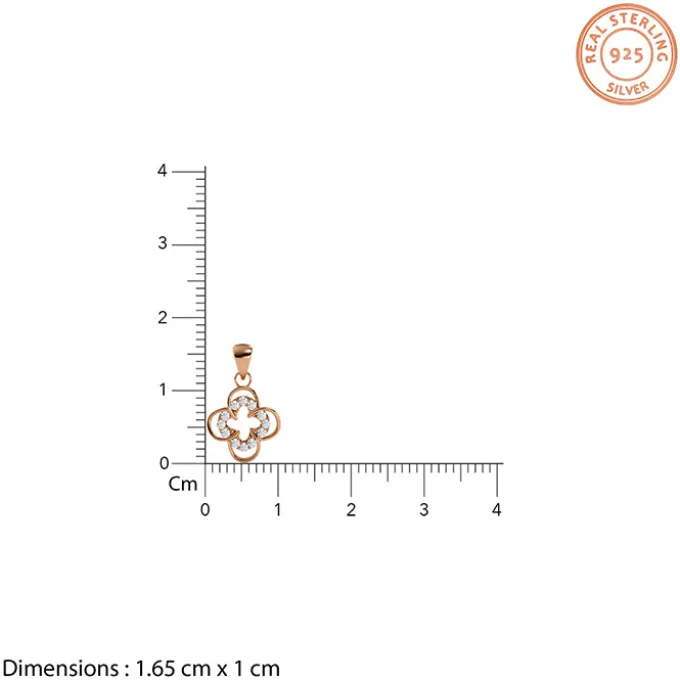Rose Gold Starlit Clover Pendant with Link Chain