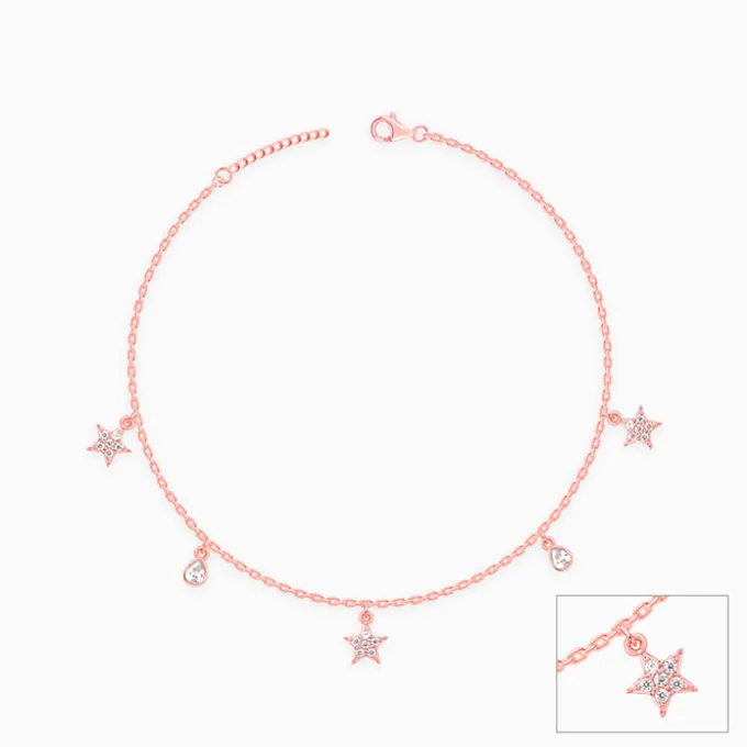 Rose Gold Starry Charm Anklet