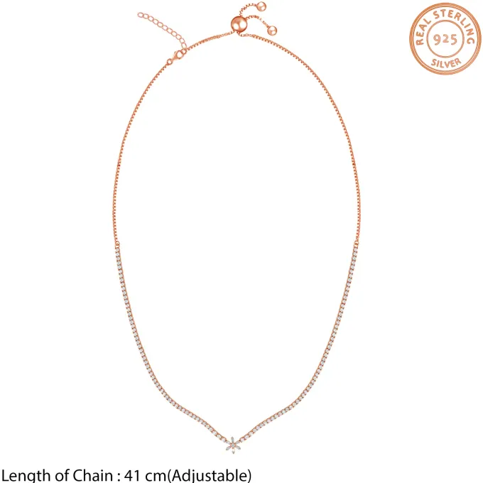 Rose Gold Starry Choker Tennis Necklace