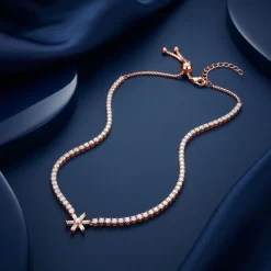 Rose Gold Starry Choker Tennis Necklace