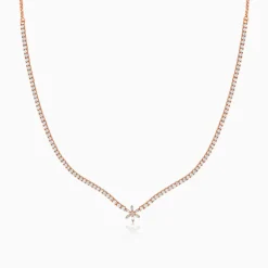Rose Gold Starry Choker Tennis Necklace