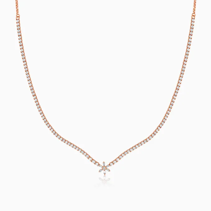 Rose Gold Starry Choker Tennis Necklace