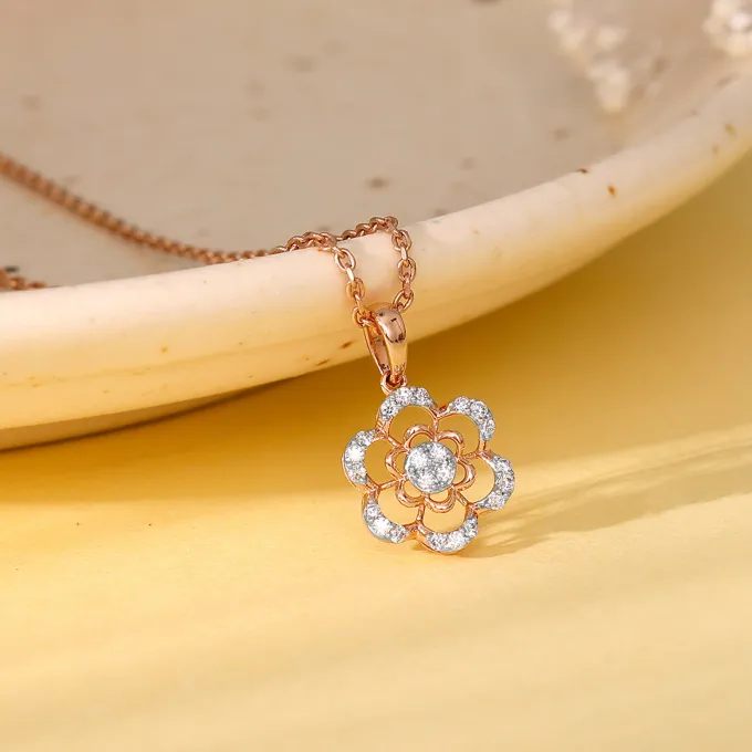 Rose Gold Stately Diamond Pendant